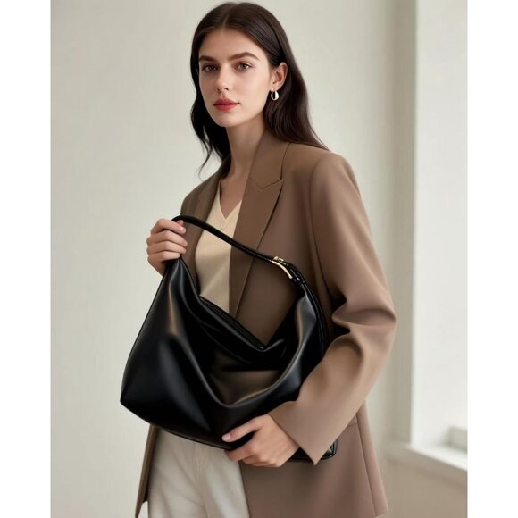 Genuine Leather Hobo Bags Purse for Women Crossbody Bag Slouchy Shoulder Handbag - Picture 2 of 7